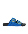 Marni Embroidered Slip-on Slides In Blue