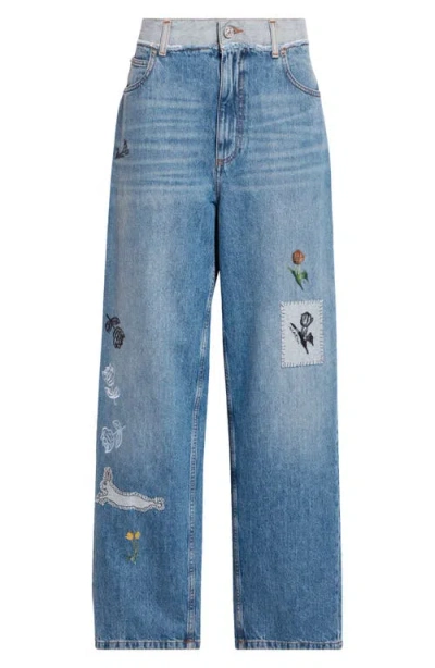 MARNI MARNI EMBROIDERED SPLICED JEANS
