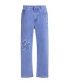 Marni Denim Boyfriend Jeans With Floral Embroidery In Blue