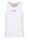 Marni Italian Men's Sleeveless Wide Neck T-shirt In White