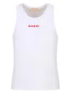 Marni Italian Men's Sleeveless Wide Neck T-shirt In White