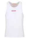 Marni Italian Men's Sleeveless Wide Neck T-shirt In White