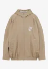 Marni Hooded Jacket With Embroidered Detail And Elasticated Hem