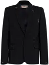 Marni Embroidered Virgin Wool Blazer In Black