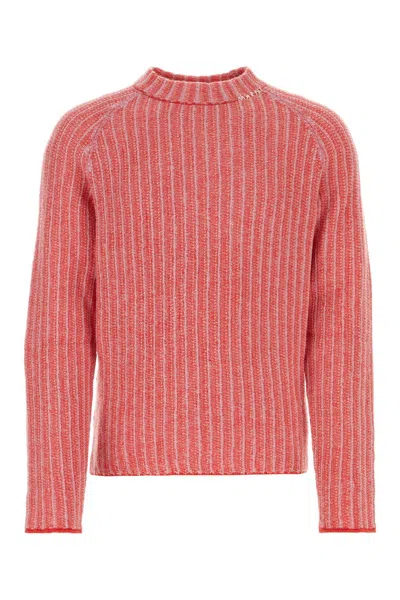 MARNI EMBROIDERED WOOL BLEND SWEATER