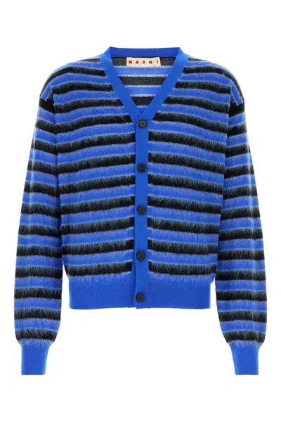 MARNI EMBROIDERED WOOL CARDIGAN