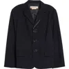 Marni Color-block Tailored Blazer With Classic Notch Lapel In Black