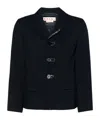 Marni Color-block Tailored Blazer With Classic Notch Lapel In Black