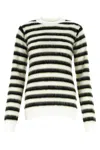 Marni Striped Crewneck Pullover In Alabaster