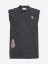 Marni Patch-detail Virgin Wool Vest In Granite