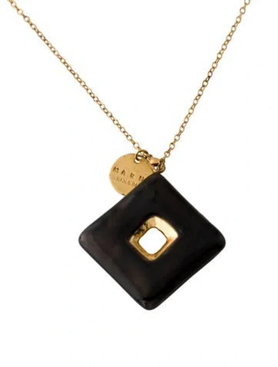 Pre-owned Marni Enamel Trapezio Necklace, 25" In Multi