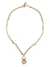 Marni Encased-pearl Branch-motif Necklace In Gold