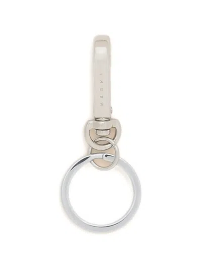 Marni Engraved Keyring In Silver