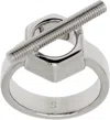 Marni Engraved-logo Ring In Metallic