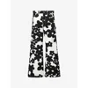 Marni Floral-print Gabardine Trousers In Black