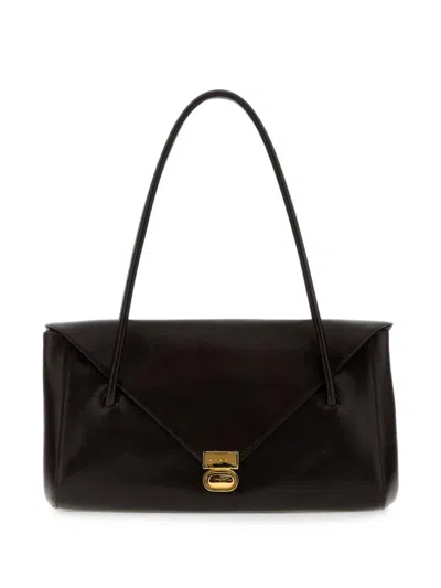 Marni Envelope Leather Tote Bag In Brown