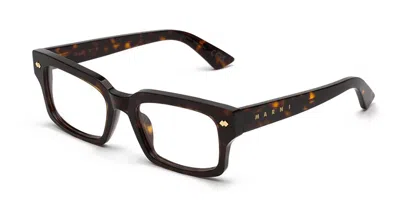 Marni Eshami Dark Havana Tti Men's Glasses Tortoiseshell Size 54 - Free Lenses - Blue Light Block Availabl In Dark Tortoise