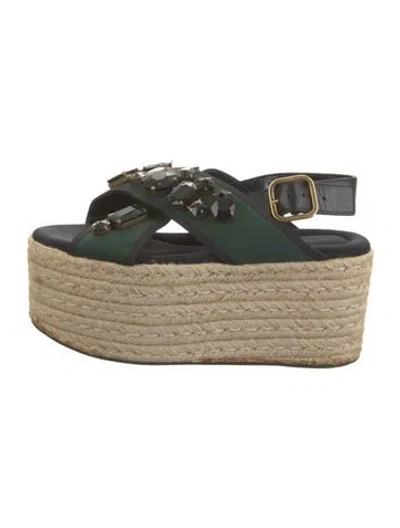 Pre-owned Marni Espadrilles In Green