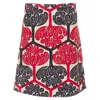 Marni Ethnic Print Cotton Aline Knee Skirt In Red