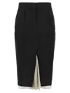Marni Wool Midi Skirt Exposed Lining In Black