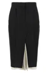 Marni Wool Midi Skirt Exposed Lining In Black