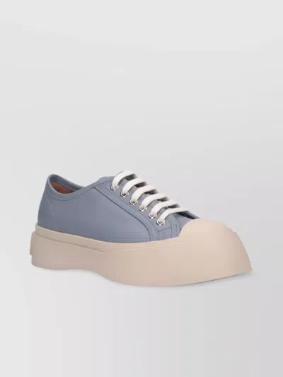 Marni Eyelet Round Toe Rubber Sole Sneakers In Neutrals