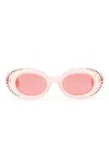 Marni Eyewear Crystal-embellished Round-frame Sunglasses In Pink