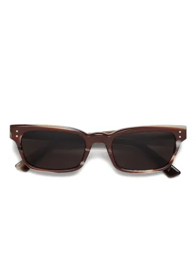 Marni Eyewear Floosa Rectangle-frame Sunglasses In Brown