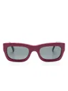 Marni Eyewear Kawasan Falls Sonnenbrille Mit Eckigem Gestell In Red