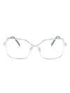 Marni Eyewear Logo-debossed Square-frame Glasses In Silver