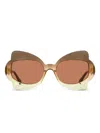 Marni Eyewear Monumental Gate Butterfly-frame Sunglasses In Brown