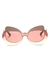 Marni Eyewear Monumental Gate Oversize-frame Sunglasses In Brown