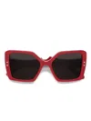 Marni Eyewear Nimrela Rectangle-frame Sunglasses In Red