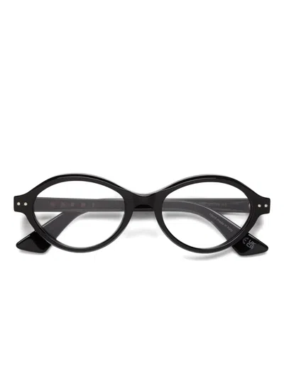 Marni Eyewear Oval-frame Glasses In Black
