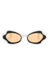 Marni Eyewear Oval-frame Sunglasses In 白色