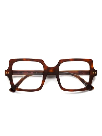Marni Eyewear Square-frame Glasses In Brown