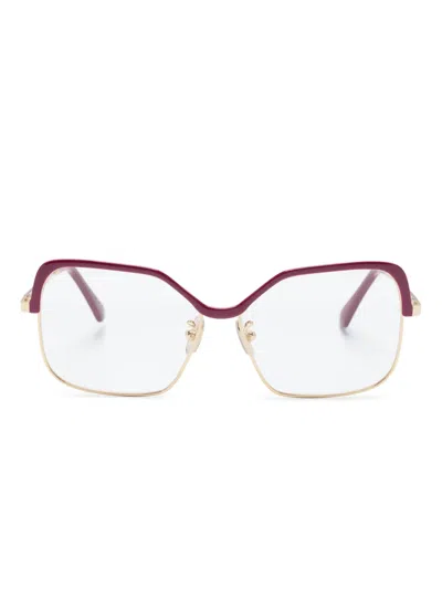 Marni Eyewear Square-frame Two-tone Glasses In Red