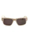 Marni Eyewear Swarovski Rectangle Sunglasses In Neutral