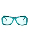 Marni Eyewear Tiznit Logo-print Sunglasses In Blue