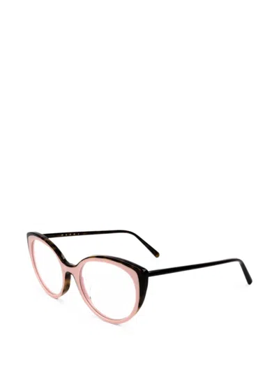 Marni Eyewear Tortoiseshell-effect Cat-eye Glasses In Pink