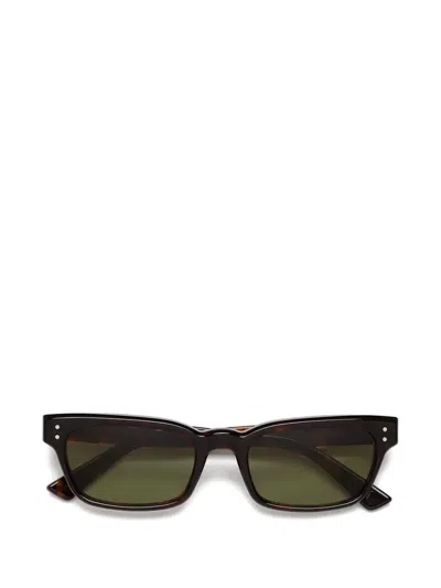 Marni Eyewear Tortoiseshell-effect Rectangle-frame Sunglasses In Brown