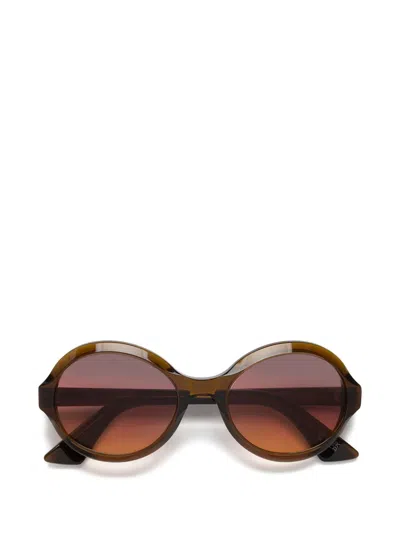 Marni Eyewear X Retrosuperfuture Nozea Round-frame Sunglasses In Brown