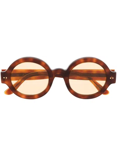 Marni Eyewear Nakagin Tower Blonde Havana Sunglasses In Brown