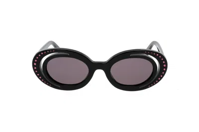 Marni Eyewear Zion Canyon Oval Frame Sunglasses In Black