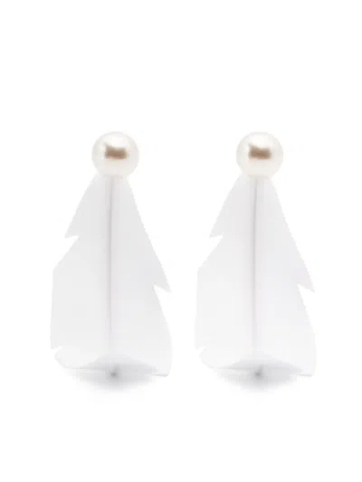 Marni Fabric-feather Earrings