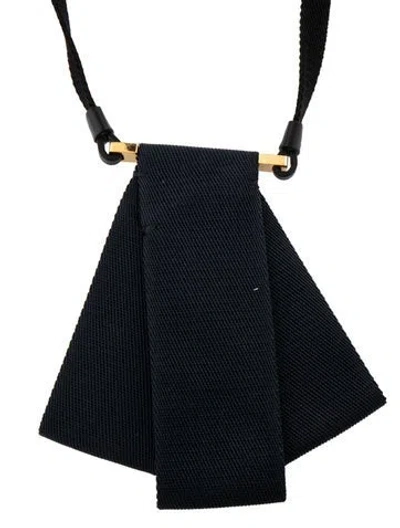 Pre-owned Marni Fabric Pendant Necklace, 54" In Black/blue/white