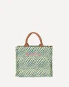 Marni Basket Small Jacquard Tote In Green