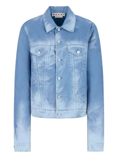 Marni Faded Denim Jacket In Blue