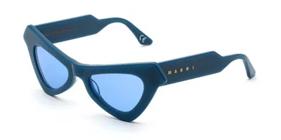 Marni Fairy Pools Forest 6j3 Women's Sunglasses Blue Size 50