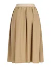 Marni Midi Pleated Skirt Knee Length In Beige